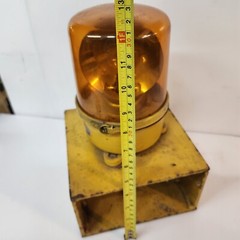 Amber Rotary Beacon Patlite #SKP-102 24 V Mounted On Steel