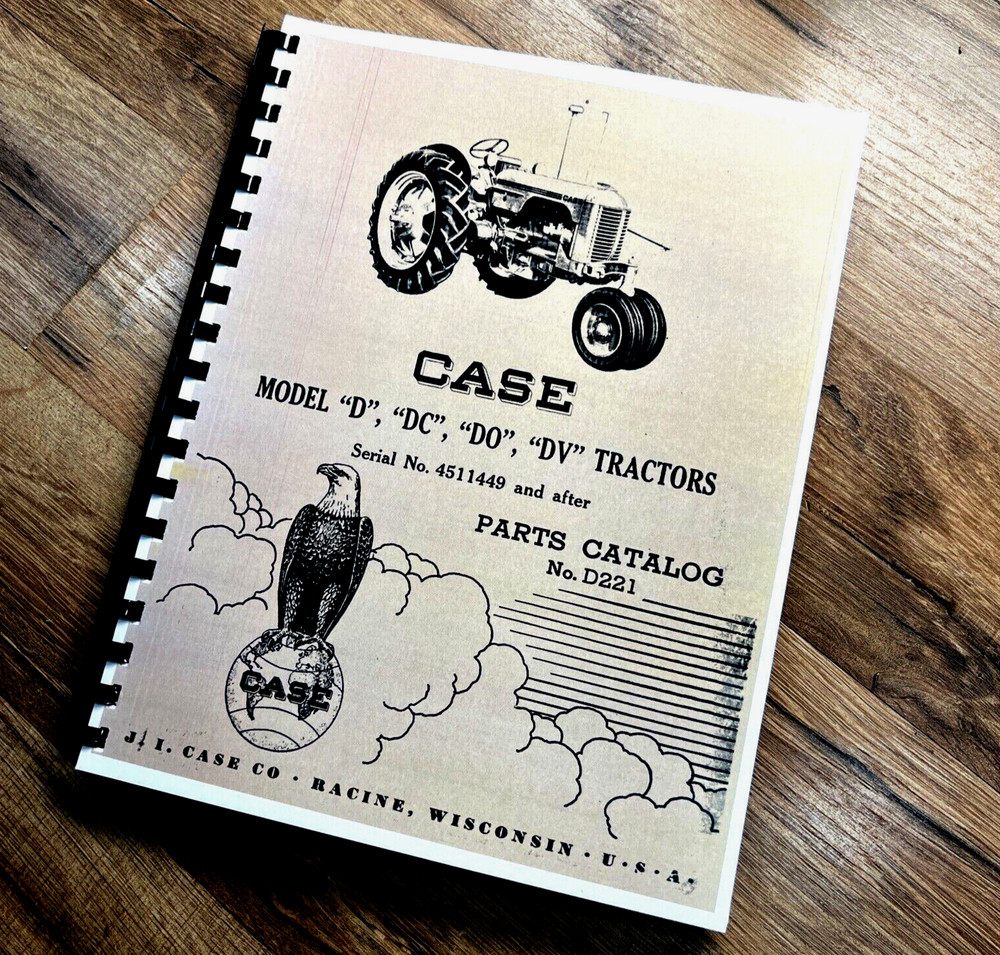 J.I. Case D Dc Do Dv Tractors Parts Manual Catalog Book S/N 4511449 And Up