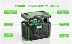 1000W 999Wh Portable Power Station Solar Charger Generator for Back Up Travel