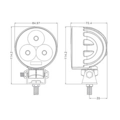 2X Round LED work lights Fits 1025R,2025R,2026R,2032R,2036R,2038R tractors