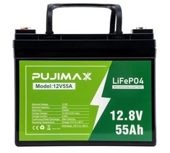 12V 55Ah LiFePO4 Lithium Battery With BMS for Scooter Fish kid car RV Motor