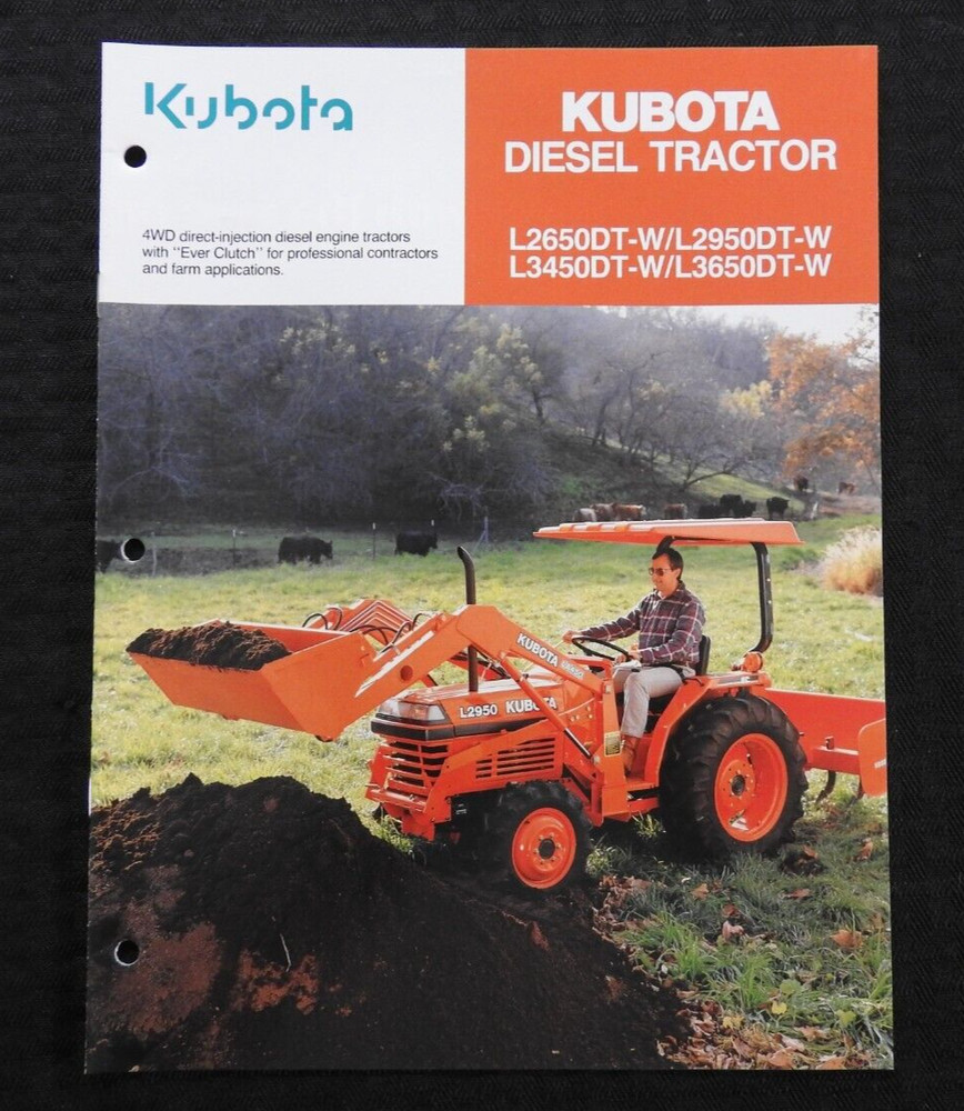 GENUINE 1990-93 KUBOTA L2650DT L2950DT L3450DT L3650DT TRACTOR CATALOG BROCHURE