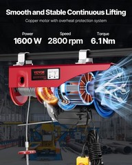 2200 lbs Attic Lift, 1600W 110V Electric Hoist with 14ft Wired Remote Control, 4