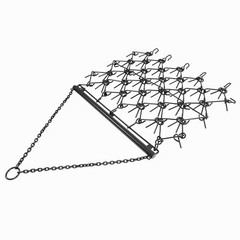 Drag Harrow 4 x 4 FT 3/8″ Tines For ATV UTV Lawn Tractors Leveling Landscapes