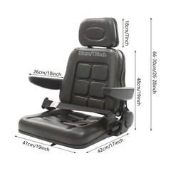35°-180° Adjustable Tractor Seat Universal Forklifts Chair PVC Harvester Seating