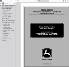 John Deere 4210 4310 4410 Compact Tractor Technical Repair Manual TM1985 PDF USB