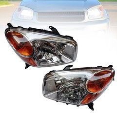 Pair Headlights for 04-05 RAV4 Orange Lens Black Housing 8110542280 8110642280