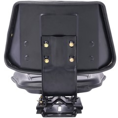 Tractor Seat w/ Backrest Black Slide Track Steel PVC Compact Mower Tractor Seat