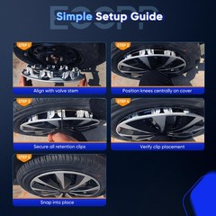 4 Pack 17 inch Matte Black Hubcaps Wheel Covers Replacement