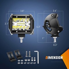 2PCS 4″ INCH Cube LED Work Light Headights Fit John Deere Kubota Kubota Tractor