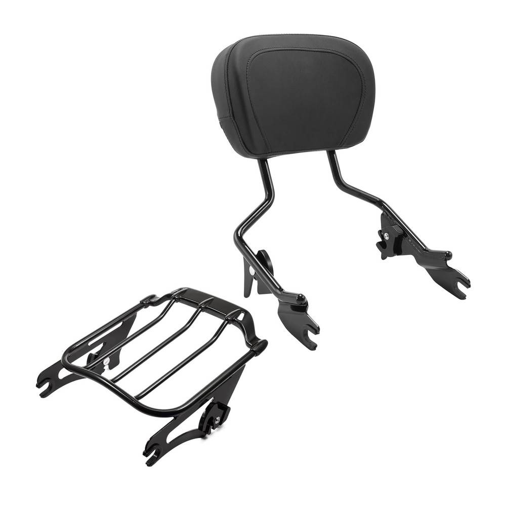 Detachable Upright Sissy Bar Backrest & Luggage Rack for Harley Touring 09-25