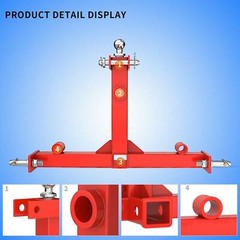 Tractor 2″ Receiver Trailer Hitch Drawbar Gooseneck 3 Point Hay Bale Attachment