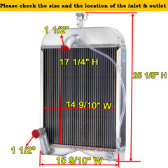 3 Row Aluminum Radiator For Ford 8N 9N 2N Models 8N8005 8655143 AR2018 43782