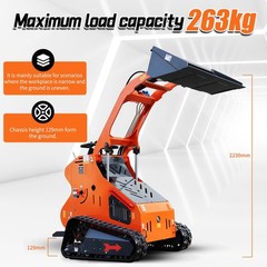 New 24HP Mini Skid Steer Loader 4-in-1 Bucket 3-Stage Pump Hydraulic System