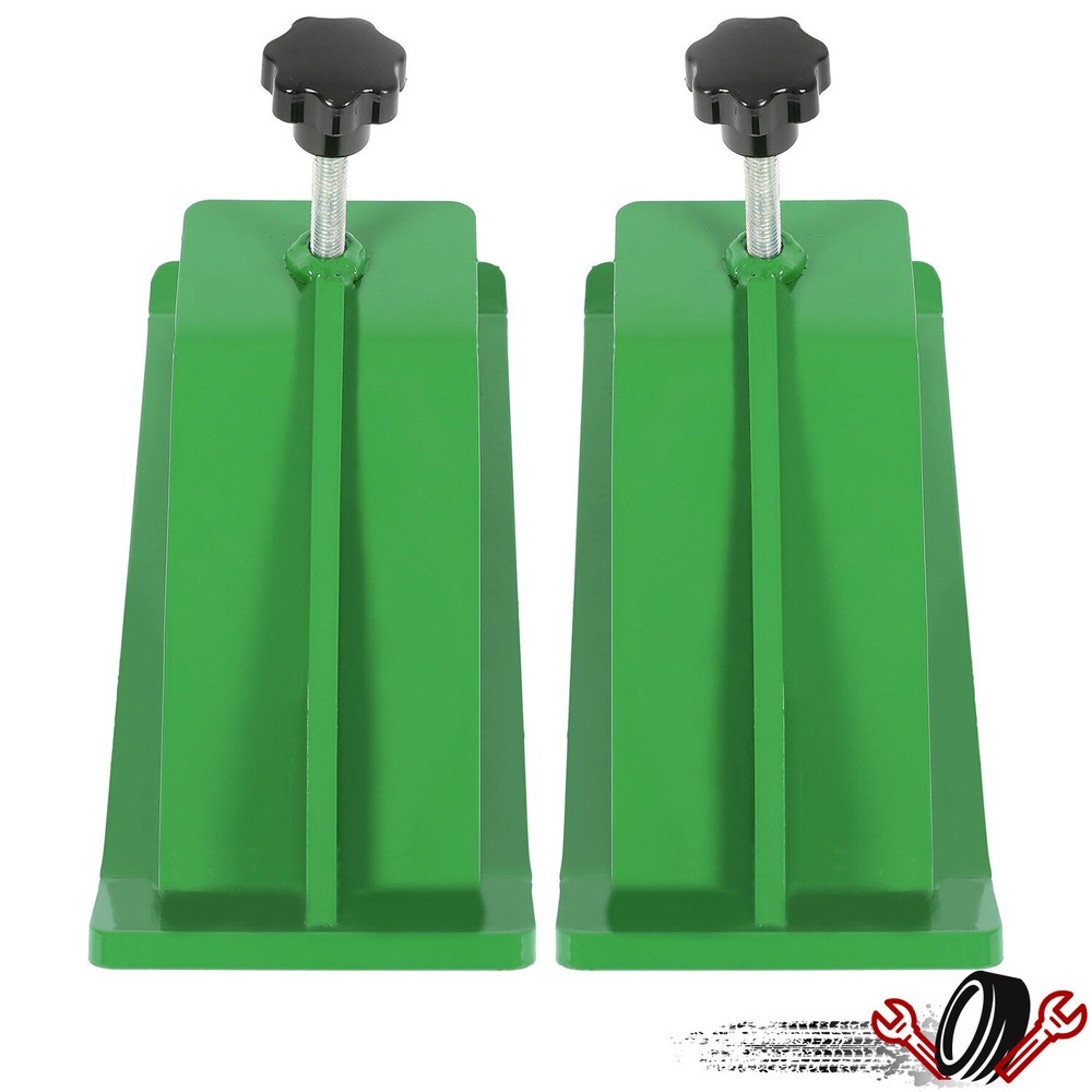 2 Green Steel Tractor Bucket Ski Edge Tamer For Skid Protector Snow Leaf Removal
