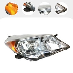 Toyota Yaris/Vitz 12-14 Hatch Halogen Headlight Black Clear Lens Right Pass Side