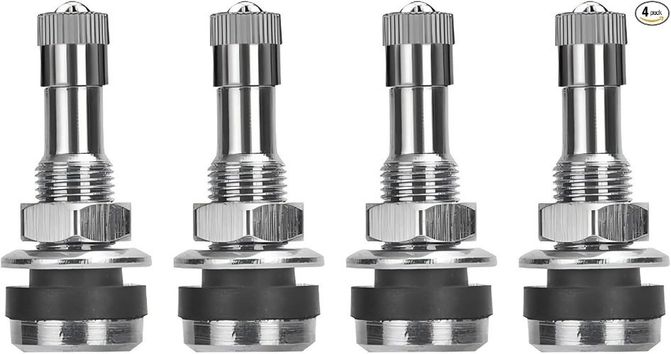 4 PCS Metal Valve Stems, Tire Valve Stems Outer Mount for Tubeless Tires, Fits 0