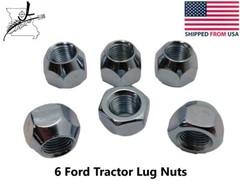 Ford Tractor Wheel Lug Nut 1/2-20 Nuts 6 Pack N NAA 2N 9N 8N 600 601 801 861 900
