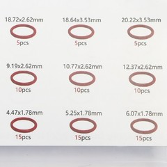 185 Pcs FKM Brown O-Ring Kit,75A Durometer,18 Kind Size from 2.57mm to 20.22mm