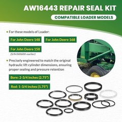 AW16443 Loader Hydraulic Lift Cylinder Seal Kit fit for John Deere 148 158 168