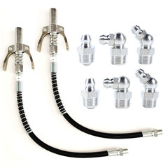 (2 Pack) Double Handle Lock Plier Oil Nozzle High Pressure Grease Gun Coupler+A