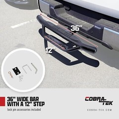 36” Black Hitch Receiver Bumper Step Stainless Steel W/ LED Brake Light