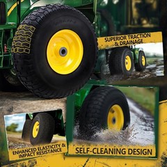 15×6.00-6 Tire and Wheel Assembly (2 Pack),Replacement Riding Lawn Mower Fron…