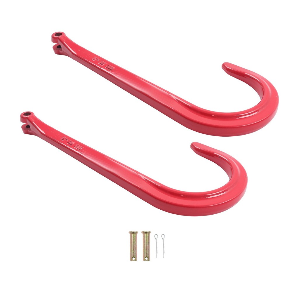 15 Inch Red J Hooks 7,100 LBS Working Load Limit Grade 80 Clevis J-Hook (2 Pack)