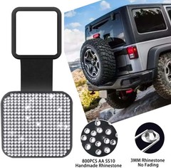 Bling Trailer Hitch Cover with White for Any 2″ Receivers- Rubber white