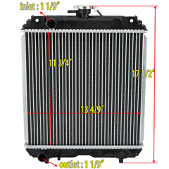 Aluminum Core Kubota Compact Tractor Radiator Overall Size 17 1/2″ x 14 5/8″ US