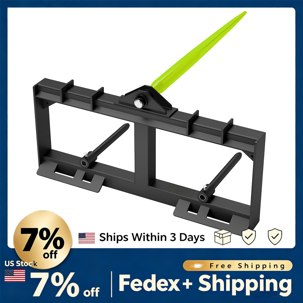 Skid Steer Hay Spear Bale Spear 49″ Tractor Attachment 3000lb Capacity