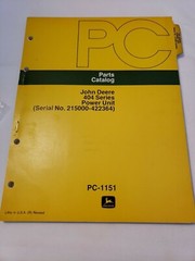 John Deere 404 Series Power Unit Parts Manual Catalog pc1151 s/n 215000-422364