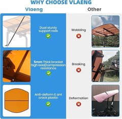 Tractor ROPS Canopy Sun Shade Roof Fits 2×2 & 2×3 ROPS 53.7″x53.3″ Black & Orang