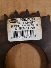 SpeeCo HS804030 Sprocket/#40 Chain, 30 Teeth/X HUB, 5540162
