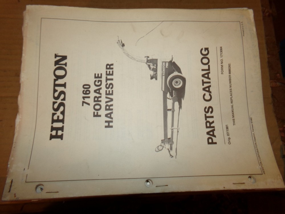 Hesston 7160 Pull Type Forage Harvester Parts Catalog