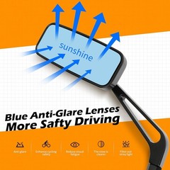 8mm/10mm Black Rectangle Motorcycle Rear view Side Mirrors compatible with Cruis