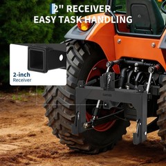 Quick Hitch 3 Point With 2″ Receiver For CAT 1 Tractor 5-Level Adjustable Bolt