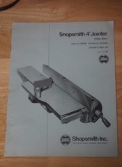 Shopsmith Vintage Jointer Manual, Great Shape!!
