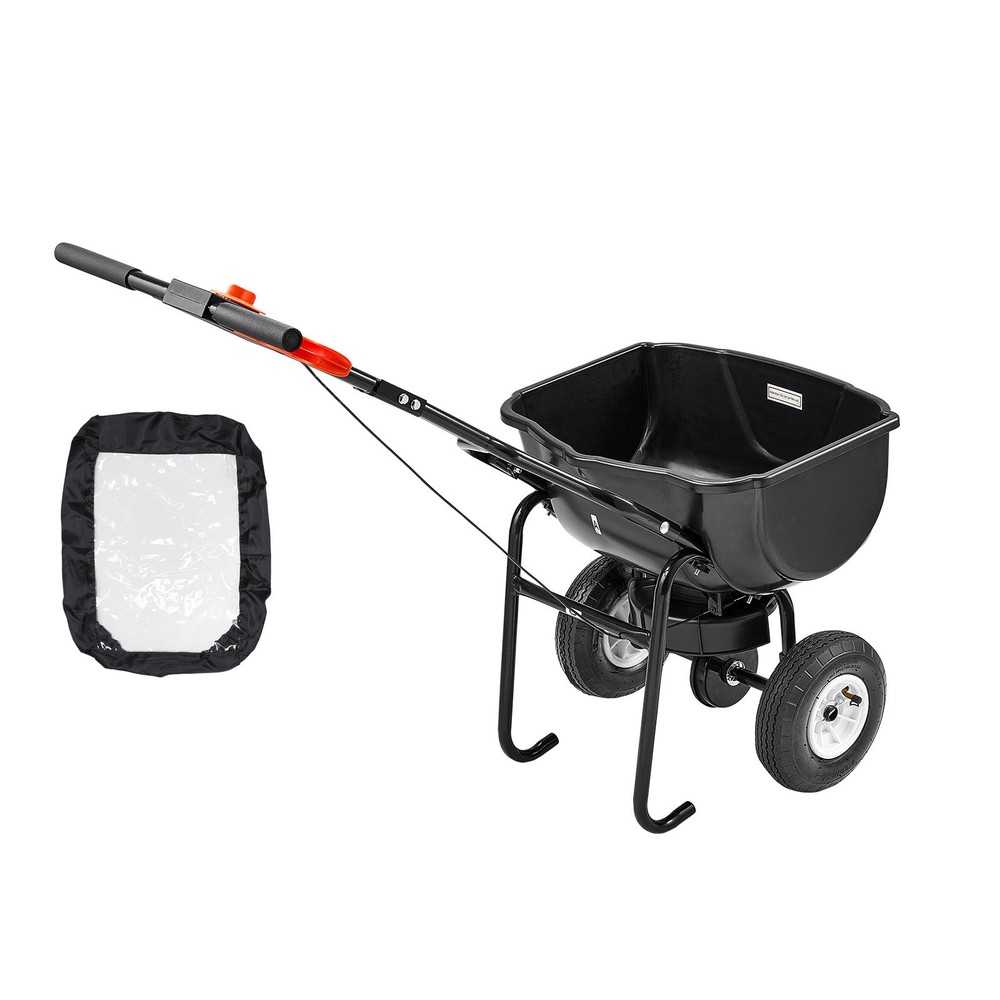 Uimoso Walk-Behind Push Spreader,60lbs Capacity,Adjustable 0-9.8 ft Spread Width