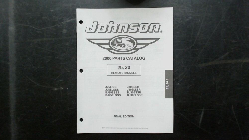 Johnson 2000 Parts Catalog 25 30 Remote Models J25 J30 Final