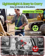 Grease Gun with Lock-On Trigger for Effortless Greasing, Cordless Electric Greas