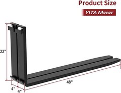 2 Packs 48″ Pallet Fork Blades Forklift Blades for Skid Tractors Loaders 4000lbs