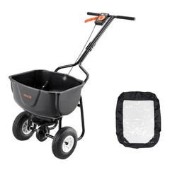 VEVOR Walk Behind Push Broadcast Spreader 60LBS Capacity 0-9.8ft Spreading Width