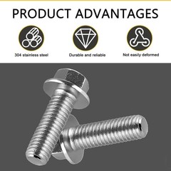14 PCS Differential Cover Bolts M8 1.25 x 20mm Stainless Steel for Cars