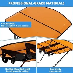 Tractor ROPS Canopy Sun Shade Roof Fits 2×2 & 2×3 ROPS 53.7″x53.3″ Black & Orang