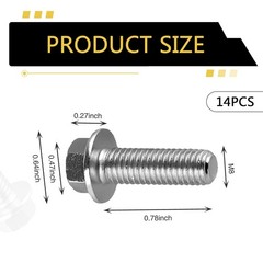 14 PCS Differential Cover Bolts M8 1.25 x 20mm Stainless Steel for Cars