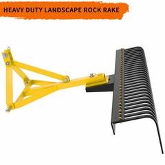 3 Point 60” Landscape Rock Rake for Category 1 Tractor Attachment Gravel Lawn