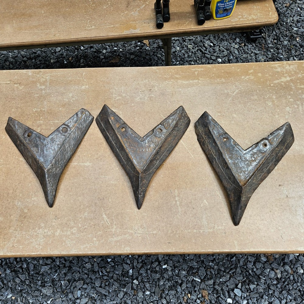 3 Vintage Tractor Plow Tooth Antique Farm Implement Art Farmhouse ( SYRACUSE )