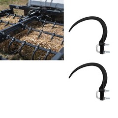 Hay Accumulator Hook Set 8PC – 9″ Steel Grapple Hooks w/ 1.625″ Bolt Holes for B