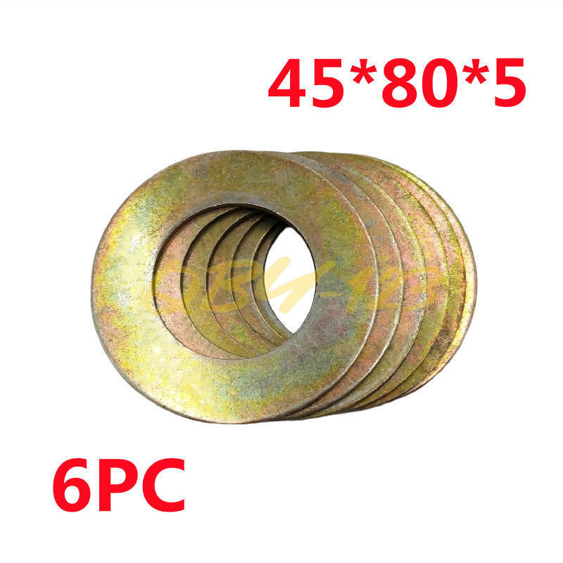 6pc 45x80x5mm Bucket Pin Shim Iron Excavator Skid Steer For Cat Bobcat Komatsu